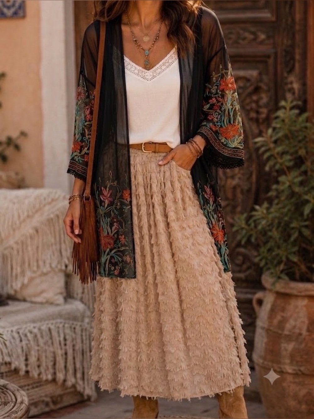 New boho Easel skirt small large nwt